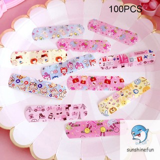 Set 100 băng keo dán sơ cứu thoáng khi in hình hoạt hình dễ thương