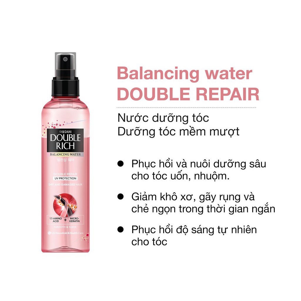 Nước Xịt Dưỡng Tóc Khô Xơ &amp; Hư Tổn Double Rich 250ml