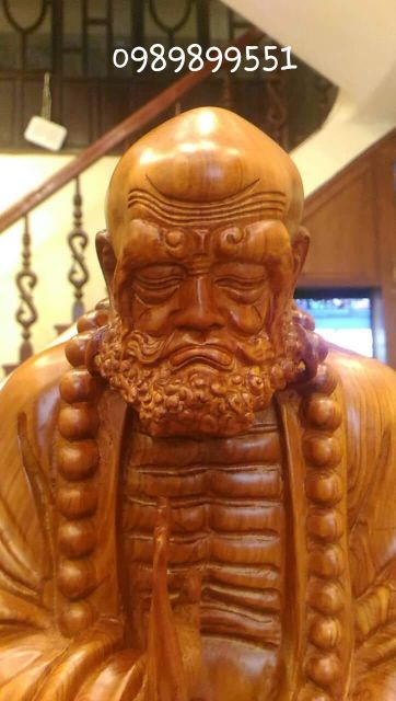 Tượng Đạt Ma ngồi thiền gỗ hương