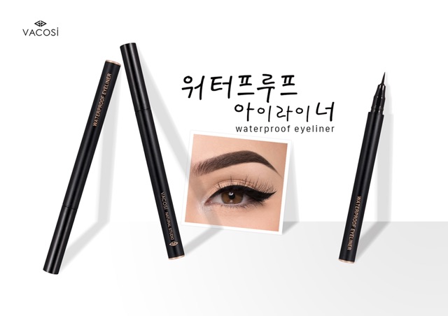 Bút kẻ mắt nước siêu lì-sắc mảnh Vacosi Waterproof Eyeliner Pen