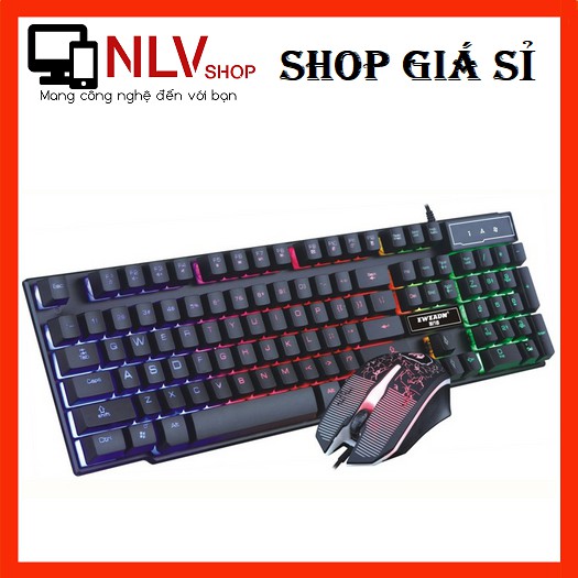 🎁Free Ship🎁 Bộ bàn phím giả cơ và chuột chuyên game Eweadn KMX-50 Led 7 màu (Đen) | WebRaoVat - webraovat.net.vn