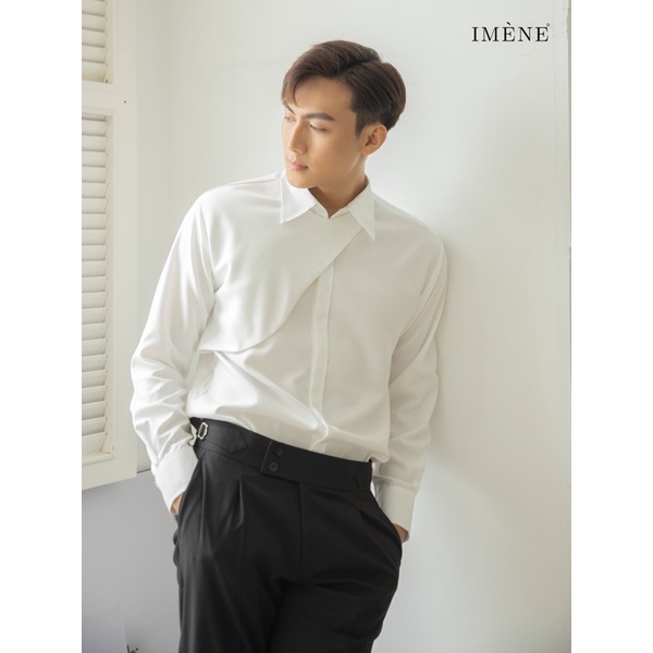 SƠ MI TAY DÀI IMÈNE VẠT TRẮNG