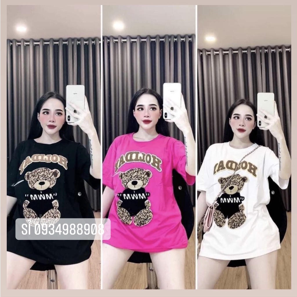 (cam kết như hình) Áo thun nữ from rộng , áo thun unisex in hình gấu dễ thương phong cách hàn quốc