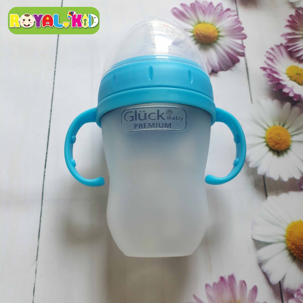 BÌNH SỮA SILICON 240ML PREMIUM GLUCK BABY - XANH