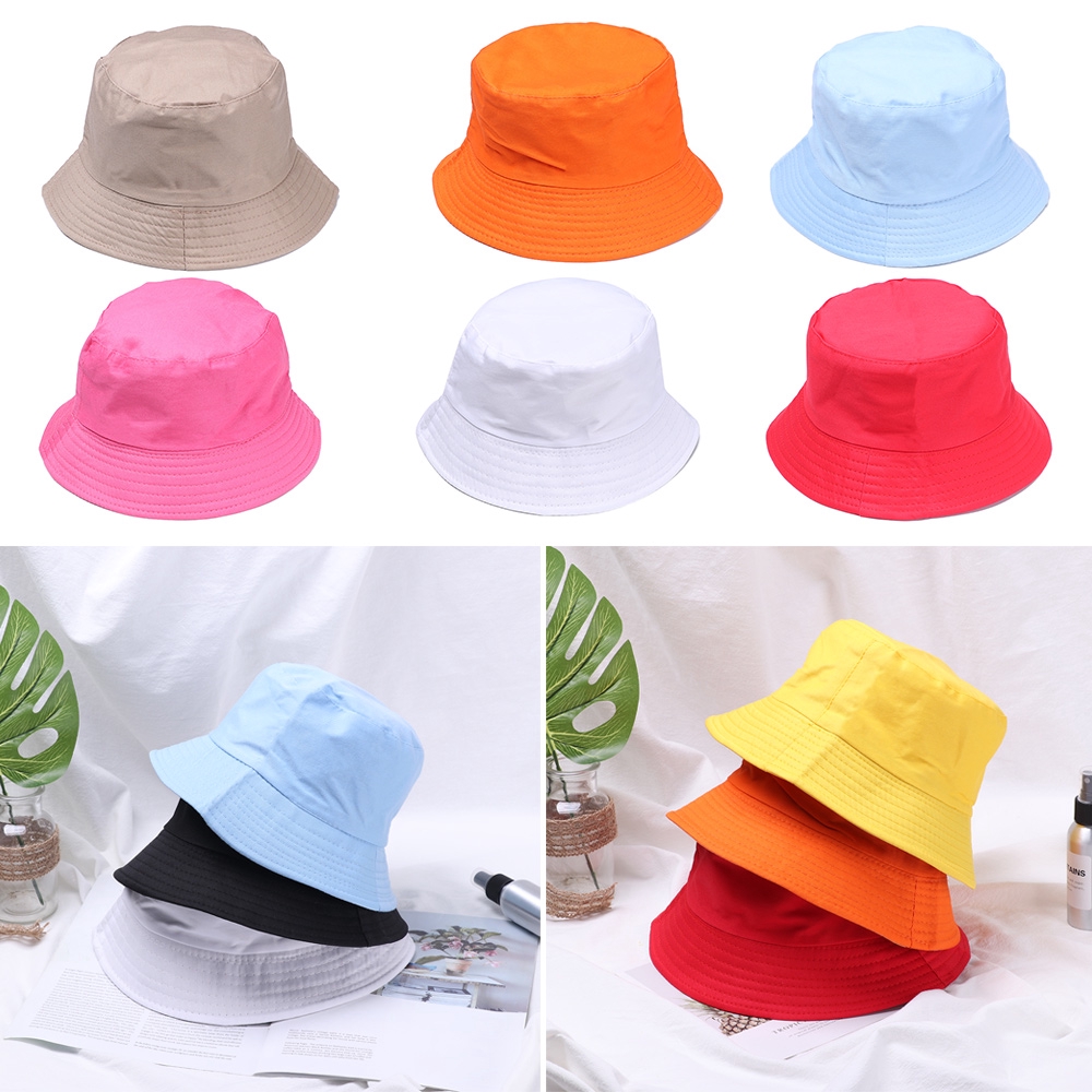 Nón Bucket chất Cotton thiết kế đơn giản hợp thời trang