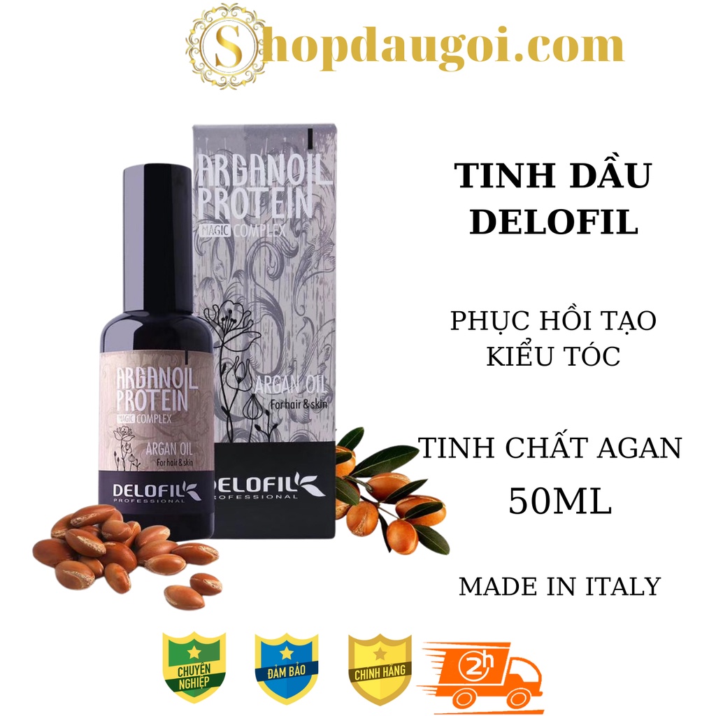 TINH DẦU DƯỠNG TÓC DELOFIL PHỤC HỒI TÓC HƯ TỔN BÓNG MƯỢT 50ml