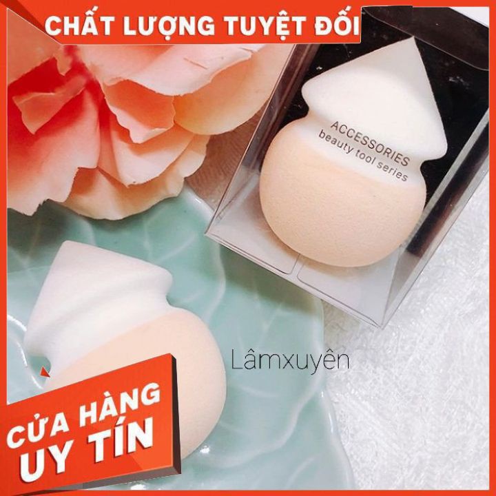 VACOSI BLENDER SPONGE BP31 _ BLENDER NÓN LÁ bông phấn mềm mịn dễ tán đều lớp phấn cho màu tự nhiên _tiện lợi