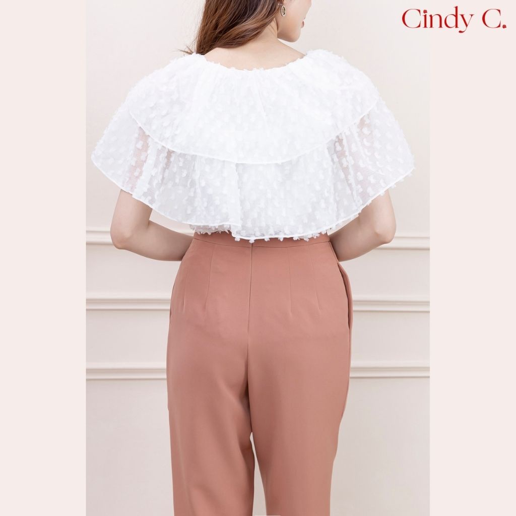 Quần baggy nữ cạp cao Bertha CINDY C phong cách công sở, tôn dáng, chất liệu Tuytsi 521