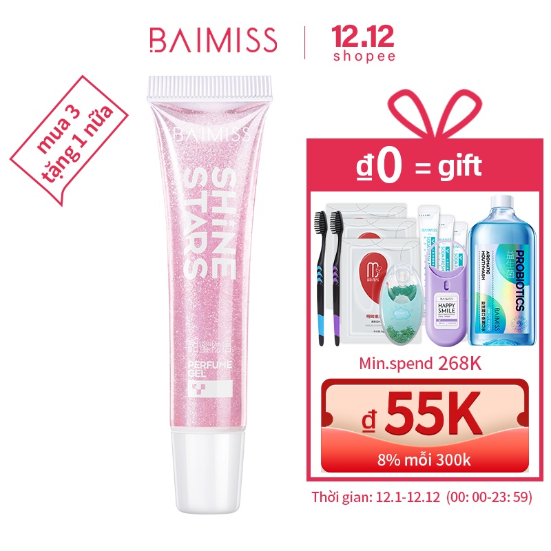 Nước hoa gel BAIMISS nhũ lấp lánh lưu hương lâu nhỏ gọn dễ mang theo 15g | BigBuy360 - bigbuy360.vn
