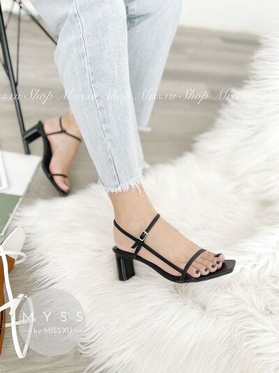 Giày sandal nữ 5cm dây ngang phối dọc dài thời trang MYSS - SD128
