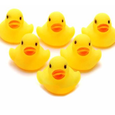 Set 12 Vịt Cao Su Bơm Hơi kêu chít chít Cho Bé Chơi