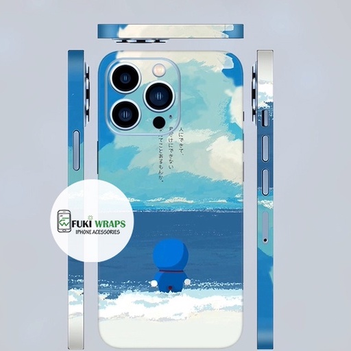 Tấm dán Skin Doremon FULL VIỀN Dành Cho 13prm , 12prm , 11prm , x, xsm , xr, 6p , 7p , 8p - FukiShop