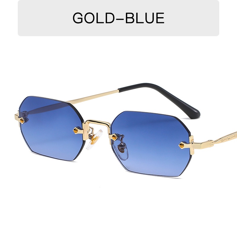 Kính Mát Tròng Vuông Không Gọng Chống Tia UV400 Phong Cách Retro Chất Lượng Cao Cho Nữ