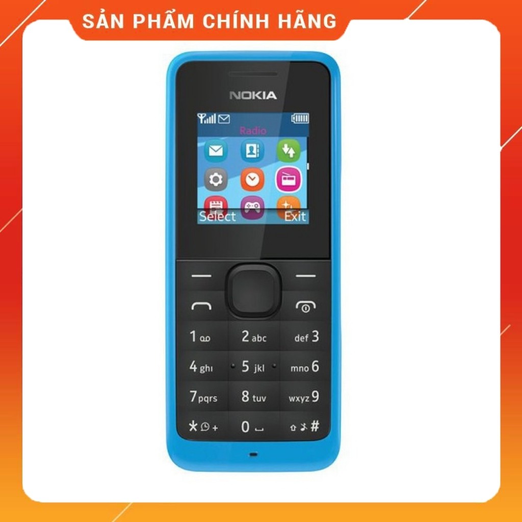 [Mã ELFLASH3 hoàn 10K xu đơn 20K] Điện Thoại Nokia 105 Zin Chính Hãng Bản Tiếng Anh kèm pin sạc | BigBuy360 - bigbuy360.vn