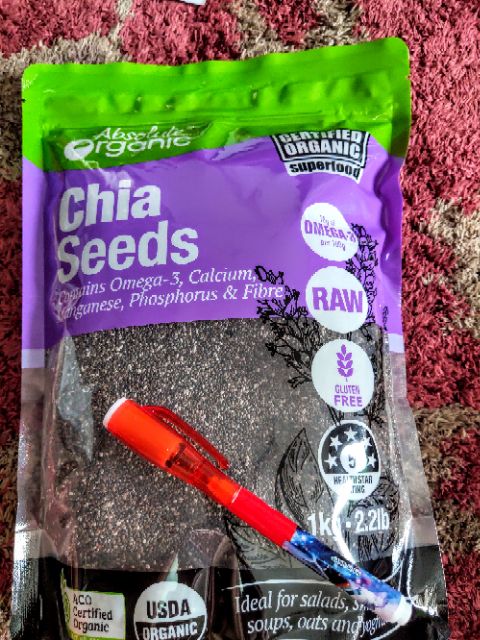 Hạt chia Úc 1kg hàng Xách tay Absolute Organic date 2022 -tặng bút | BigBuy360 - bigbuy360.vn