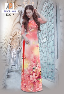 Vải áo dài in hoa ly