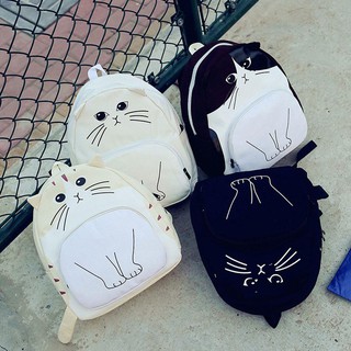 Balo vải bố hình mèo dễ thương cho nữ