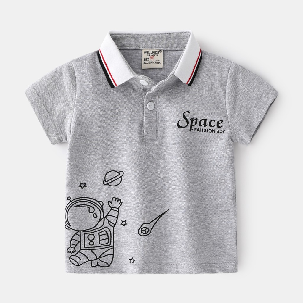 Áo polo bé trai WELLKIDS chất cotton 4-8 Tuổi