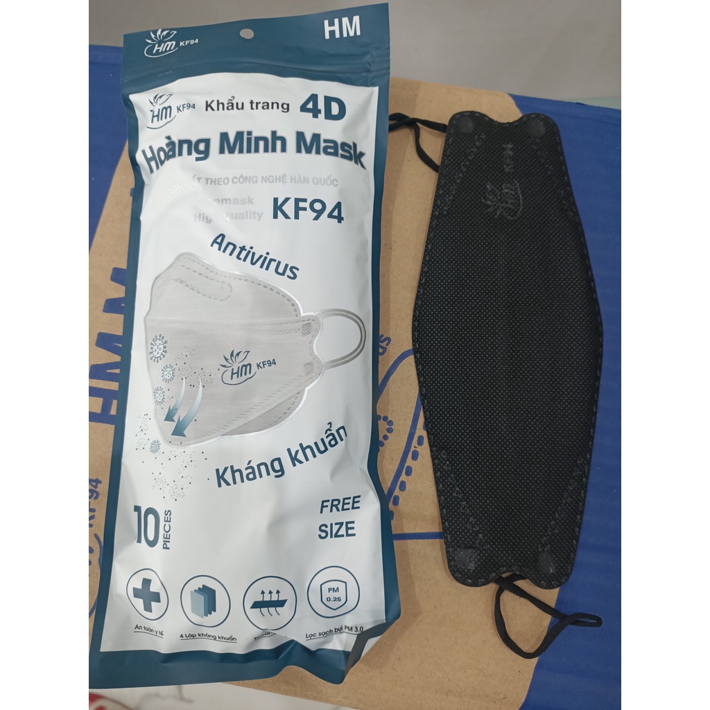 Khẩu trang 4D - KF94 Hoàng Minh Mask - Khẩu trang cá 4D KF94