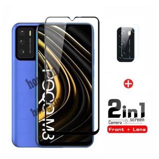 [Kính+Camera] Kính cường lực Poco M3 Full màn hình 9D + kính cường lực camera Poco M3