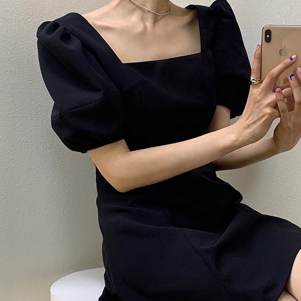 Đầm PERTY dáng ngắn phong cách retro Pháp thời trang mùa hè cho nữ