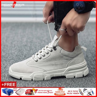 Giày Sneaker thể thao nam màu Xám trắng D101