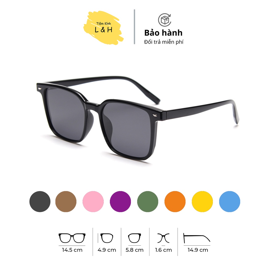 Kính Râm Chống UV 2198 Gọng Đen, Mắt Chọn Màu Dành Cho Nam Nữ [KHÔNG CẬN - CÓ CẬN]