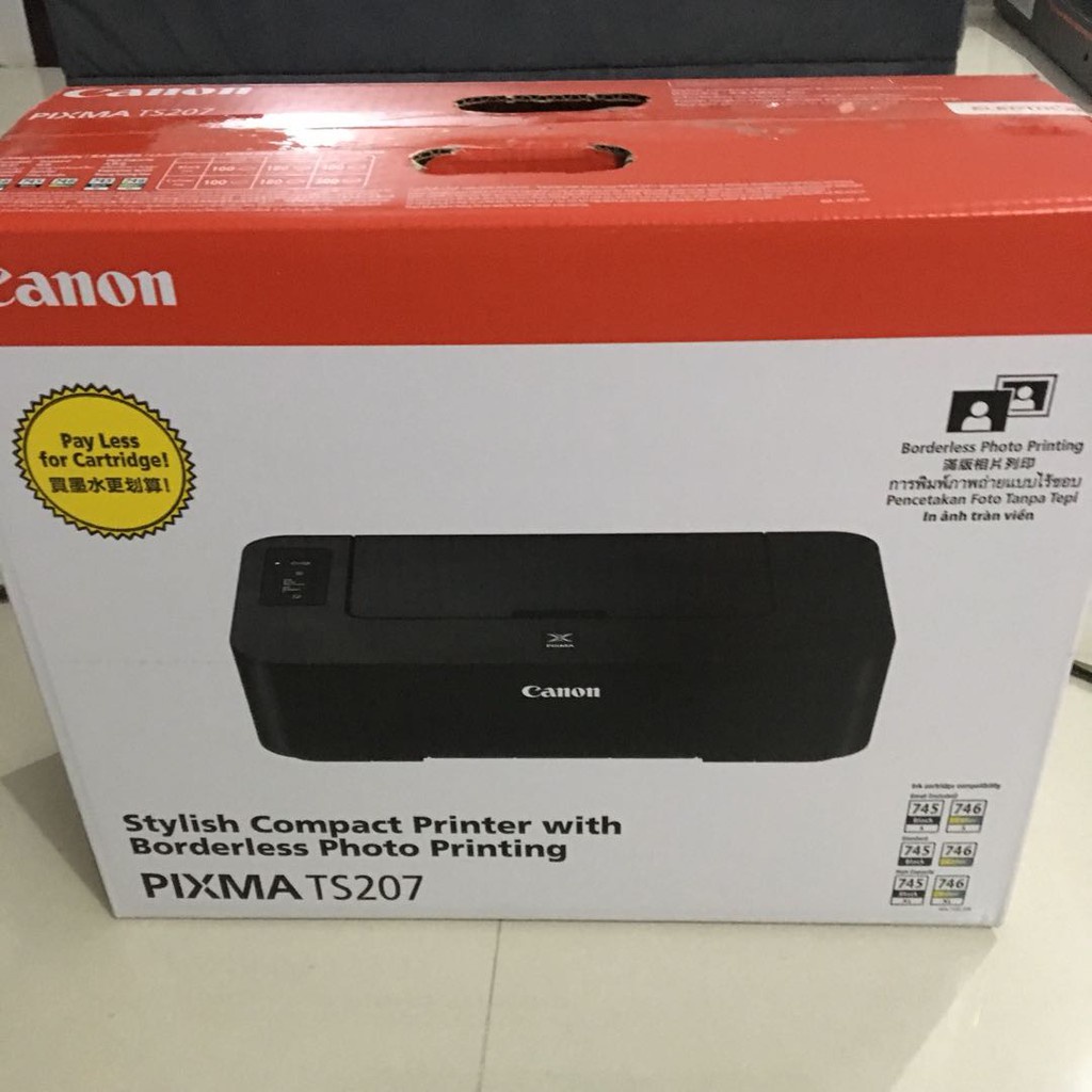 Máy in màu Canon Ts207, tặng 4 chai mực nạp 5000 trang