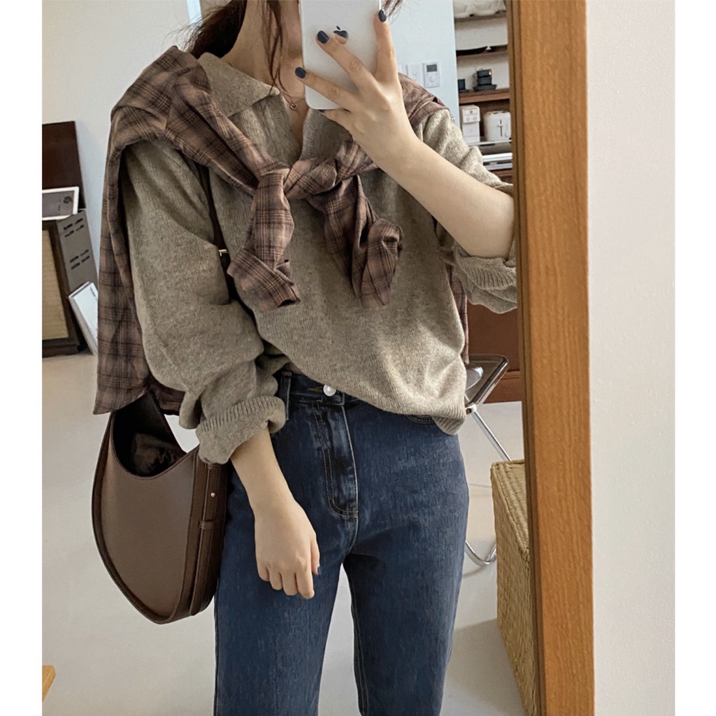 Áo tay dài Soci cổ sơ mi màu trơn