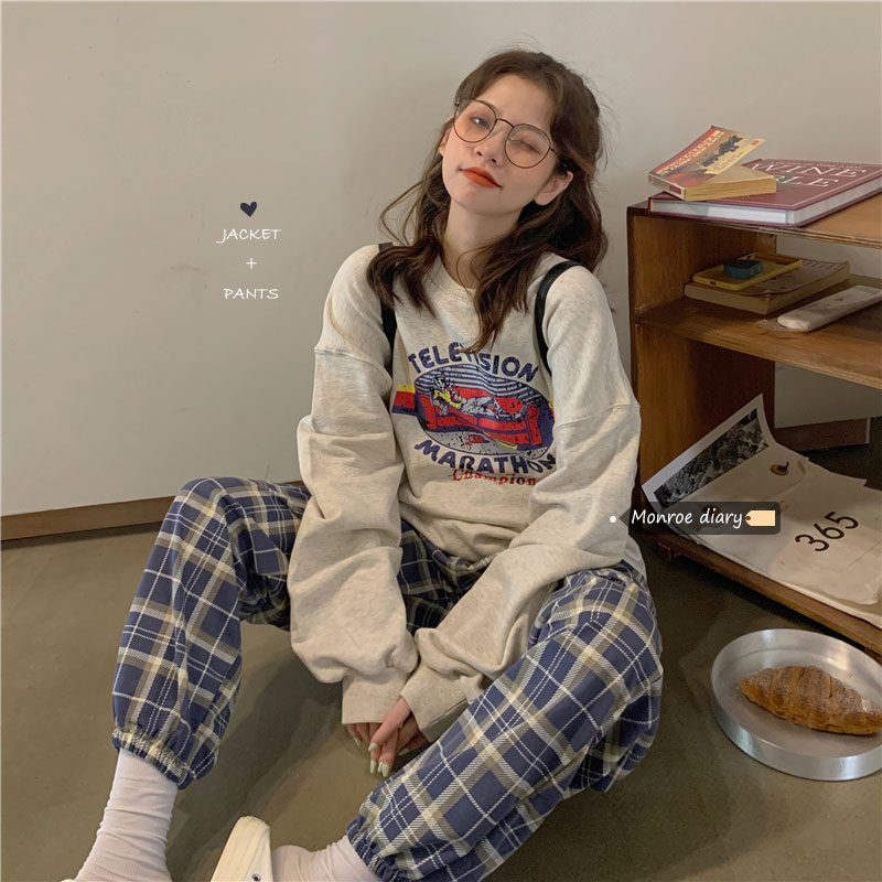 Women Korean Cartoon Letter Printed Ulzzang Sweater | BigBuy360 - bigbuy360.vn