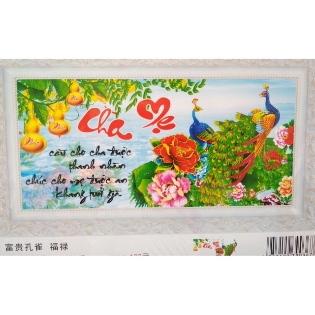 Tranh thêu 3d cha mẹ x8036