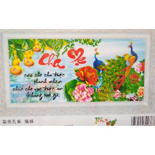 Tranh thêu 3d cha mẹ x8036