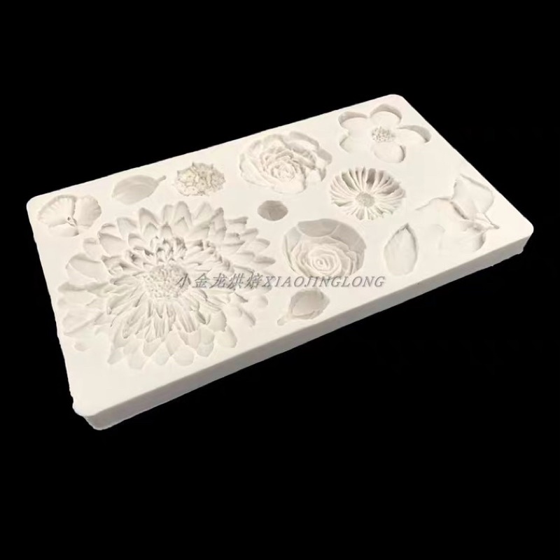 khuôn silicon các mẫu hoa trang trí bánh MS-135386