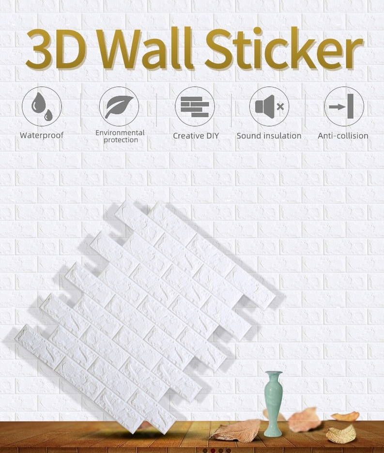 Giấy Dán Tường 3d Giả Gạch Chất Lượng Cao