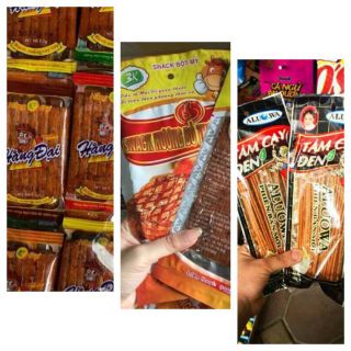 Combo siêu hấp dẫn 1 bịch hằng đại 60 gói nhỏ,10 gói bò thơm cay và 10 gói tăm cay đen