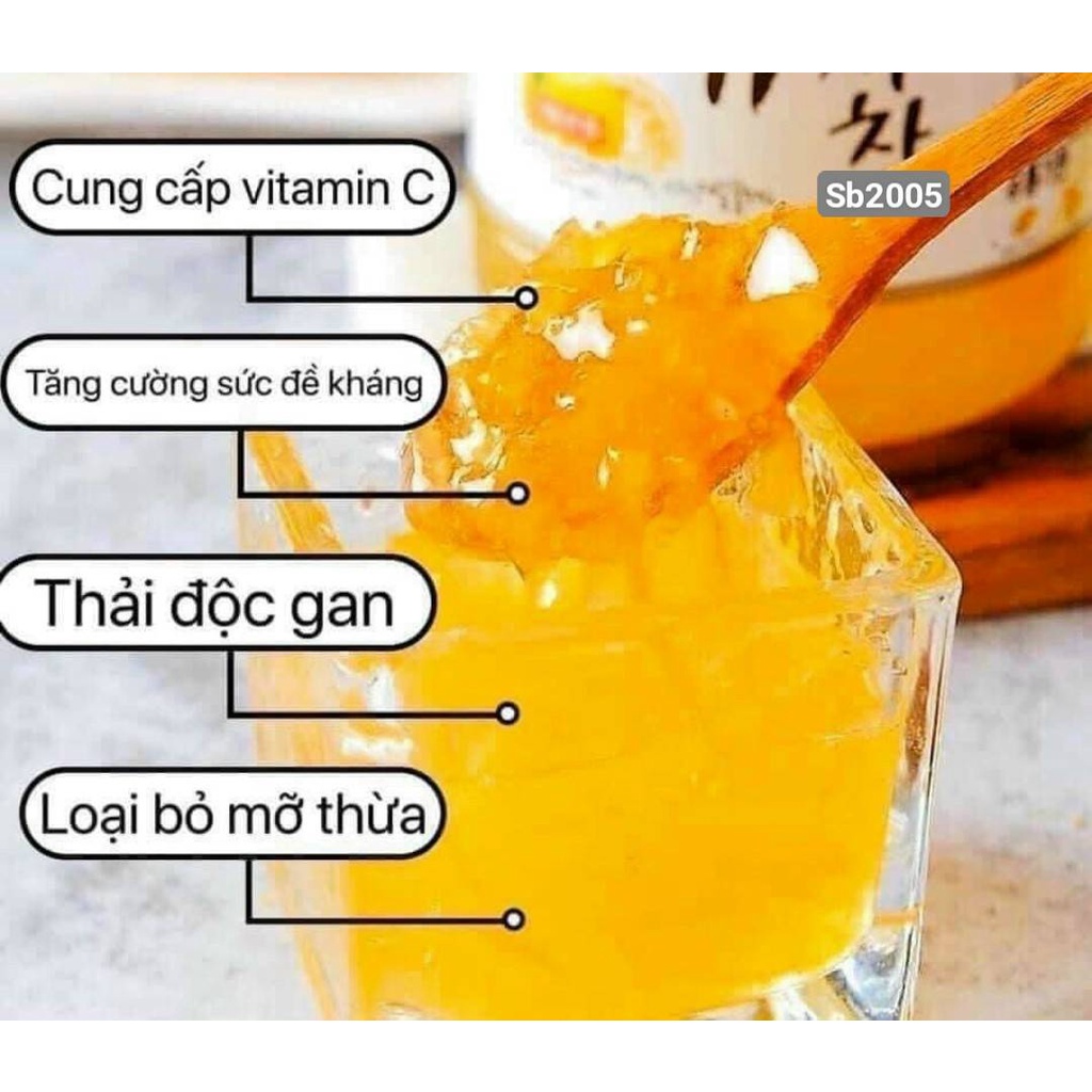 Mật ong chanh đào mẫu mới hũ 1kg - Hàn Quốc