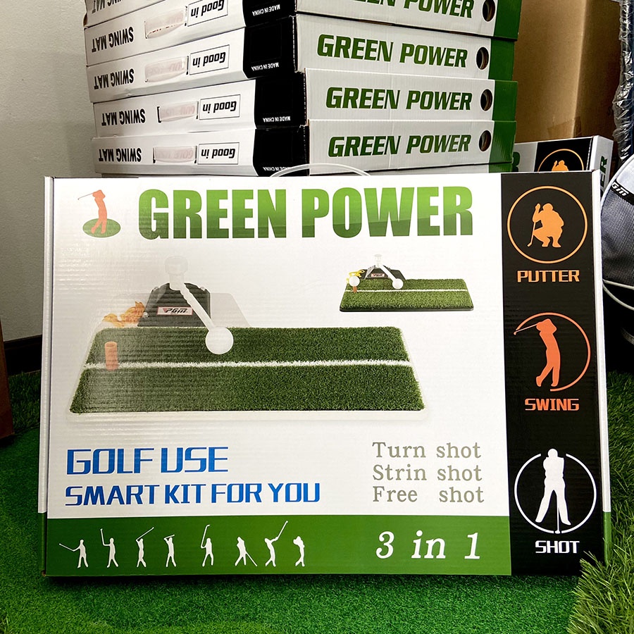 Thảm Tập Swing Golf Green Power 3 Trong 1 Chính Hãng PGM - Tập Kỹ Thuật Driver, Swing Golf, Chip Golf Tại Bất Cứ Đâu