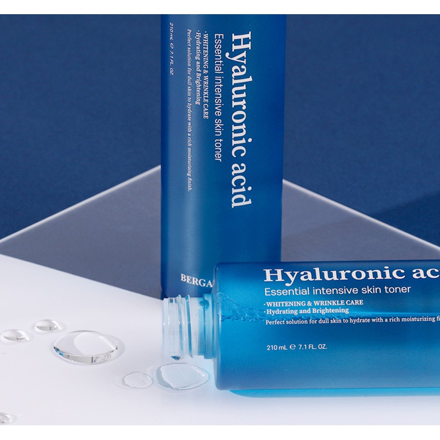 Nước hoa hồng dưỡng da chuyên sâu Bergamo Hyaluronic Acid 210ml