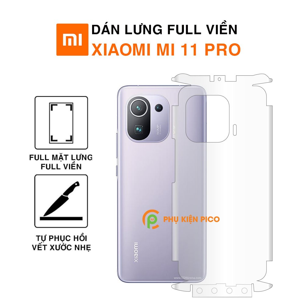 Dán lưng Mi 11 Pro full mặt lưng full viền trong suốt PPF tự phục hồi vết xước - Dán dẻo Xiaomi Mi 11 Pro