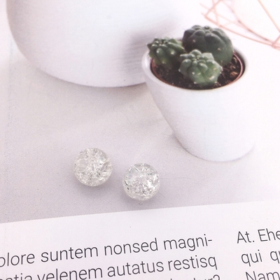 Set 100 Hạt Thủy Tinh Tròn 8mm Làm Trang Sức