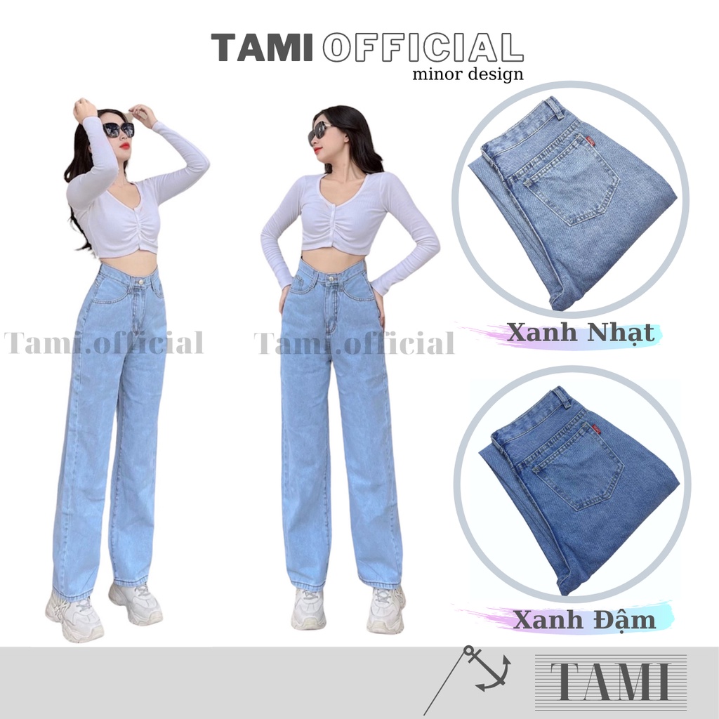 Quần Jeans NỮ ỐNG RỘNG Màu Xanh Nhạt Unisex SIÊU HÁCH DÁNG Bán Chạy TOP 1 [ TAMI Official ]