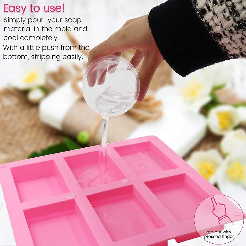 Khuôn Xà Phòng ANAEAT Bằng Silicon Hình Chữ Nhật Tự Làm Thủ Công