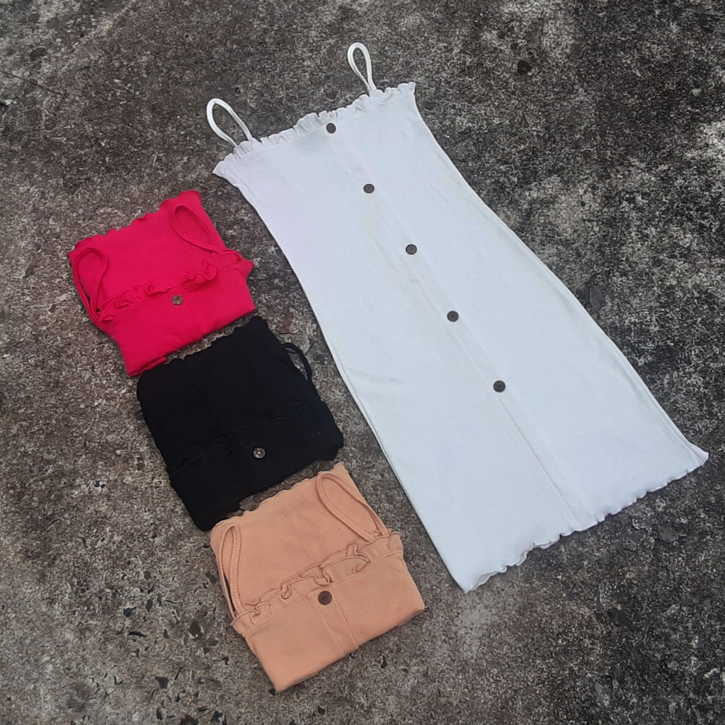 Đầm body 💕 FREESHIP 💕 Đầm nữ 2 dây cúc cuốn biên thời trang XINSO cao cấp - DAM0035 | BigBuy360 - bigbuy360.vn