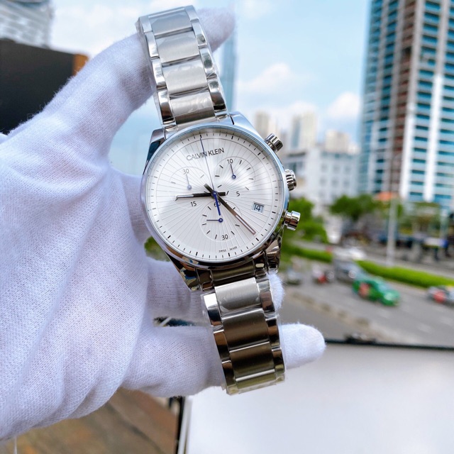 Đồng hồ Nam Calvin Klein Steadfast Chronograph Quartz Silver Dial Men's Watch K8S27146