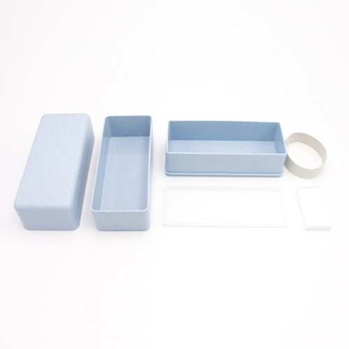 HCM - Hộp cơm lúa mì bento 2 khay thông minh xếp gọn 500ml