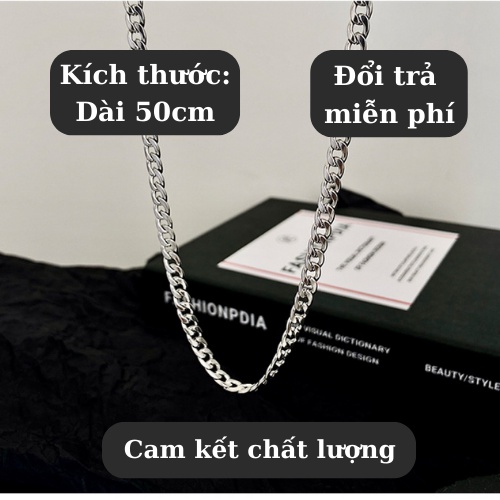 Dây chuyền dạng chuỗi xích bằng thép titan cá tính thời trang titan chống rỉ - Vòng cổ Chuỗi trơn