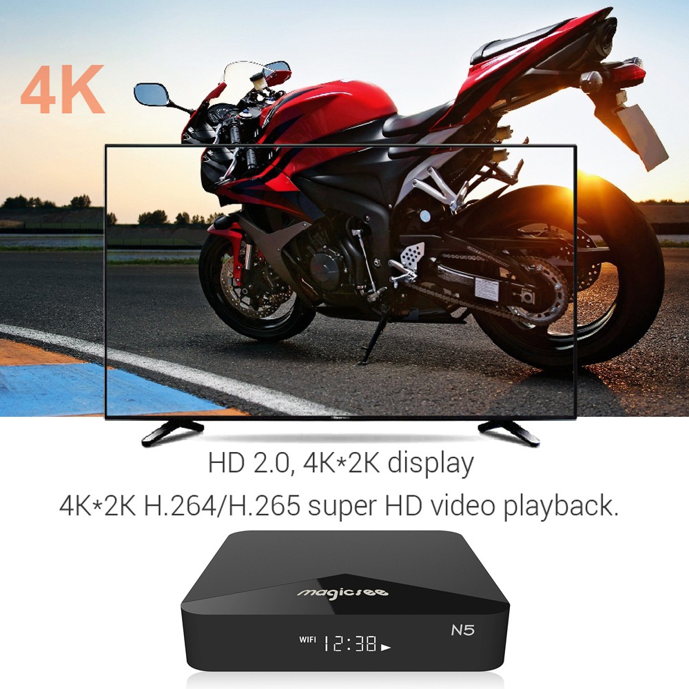 Android TV Box N5 Ram 2GB Rom 16G có bluetooth CPU Amlogic S905X cài sẵn bộ ứng dụng giải trí miễn phí vĩnh viễn