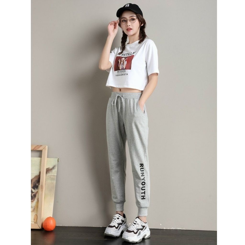 Quần nỉ nam nữ Hàn Quốc in RunYouth cực đẹp  , quần jogger nỉ nam nữ, quần thể thao nam nữ