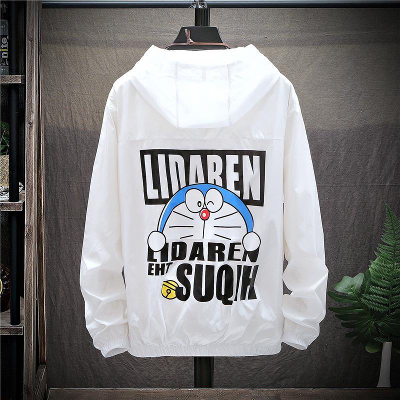 Áo khoác nam bomber hàn quốc Áo Khoác  Áo Khoác Hoodie Chống Nắng Vải Mỏng In Hoạt Hình Doraemon Dễ Thương Cho Nam Sinh