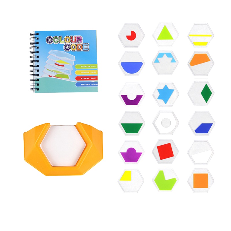 Trò chơi board game thông minh xếp hình 3D colour code 18 thẻ 100 câu đố cấp độ khó tăng dần B4KIDS - L7